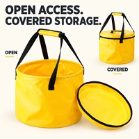 Seau d'eau tactique en PVC ultra-étanche et robuste, avec logo personnalisé OEM, filtration par maille cinétique, pour environnements sauvages et hors réseau