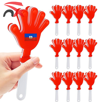 Clapette en plastique personnalisée avec logo, prix abordable, pour fans de football, drapeau haïtien, pour promotion et événements