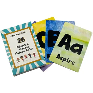 निःशुल्क नमूना कस्टम प्रिंटिंग टॉडलर वर्णमाला दृष्टि शब्द फ्लैश कार्ड किड्स एजुकेशन लर्निंग मेमोरी कार्ड गेम बच्चों के लिए