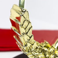 Trophée de récompense en cristal de verre souvenir K9 gravé au laser avec logo personnalisé bon marché avec socle en bois de blé