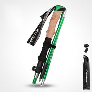 Bastones de Senderismo de Aluminio de 5 Secciones con Mango de Madera, Ligeros, Plegables, con Correa para la Muñeca, Resistentes, para Escalada - Product Image 2