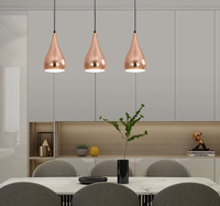 Vintage Industrial Style Metal Pendant Light Rose Gold Finish Lightweight Easy Installation Minimalist Design for Commercial Use