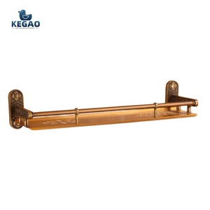 KEGAO Porte-serviettes mural sans perçage pour salle de bain, étagère de rangement pour toilettes et cuisine, porte-serviettes doré - Product Image 2