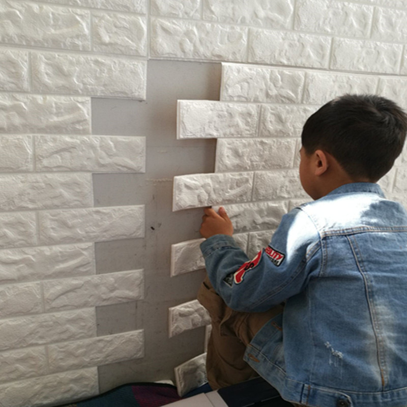 5mm Waterproof XPE Foam 3D Brick Acoustic Wall Panel Stickers