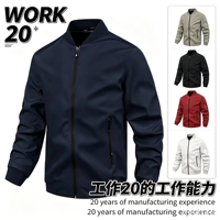 Blouson Bomber ZXPFSL Vintage en Toile à Séchage Rapide, Coupe Ample, avec Fermeture Éclair, pour Homme, Printemps-Automne, Décontracté, Léger, Tendance, Vêtement de Travail