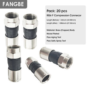 Conector Macho para Antena <span class=keywords><strong>de</strong></span> TV, Adaptador <span class=keywords><strong>de</strong></span> Conector Crimpado <span class=keywords><strong>de</strong></span> 75 Ohmios, Tipo F, para <span class=keywords><strong>Cable</strong></span> Coaxial RG59/RG6, para Televisión por <span class=keywords><strong>Cable</strong></span> - Product Image 3