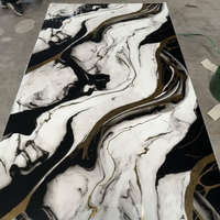 Panneau mural en PVC ignifuge classe A, 1220x2800, finition brillante, imitation marbre, décoration intérieure pour hôpital, bureau, centre commercial