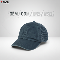 Casquette de baseball rose délavée et vieillie avec logo brodé personnalisé, style vintage, effet déchiré, casquette souple non structurée à 6 panneaux