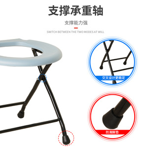<b>Portable</b> Folding Toilet <b>Stool</b> High Carbon Steel Heavy Duty For Elderly And Pregnant Women - Product Image 5