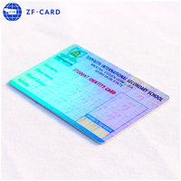 Carte d'identité hologramme en PVC, 13.56MHZ, Programmable, RFID