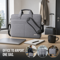 Sac pour ordinateur portable Oxford, sacoche, étui pour ordinateur, sac messager, sac à bandoulière avec sangle pour trolley, pour le bureau, les trajets domicile-travail et les voyages