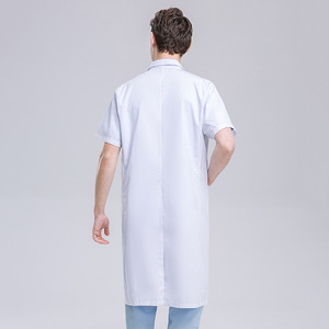 Blouse de laboratoire médicale en gros pour médecin, uniforme médical blanc, blouse de travail confortable en mélange coton-polyester à manches courtes pour hôpital - Product Image 2