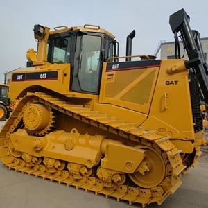 รถดันดินมือสอง Caterpillar D8T สีเหลือง ห้องโดยสารแบบปิด ระบบตีนตะขาบต่อเนื่อง เครื่องยนต์ดีเซล Cummins กำลัง 15 เมตร ความสามารถในการดันดิน 18500 กิโลกรัม - Product Image 4