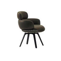 Le coton de façonnage du bois de frêne importé de version haute peut tourner une chaise de salle à manger haut de gamme à plancher plat de villa d'hôtel italien simple