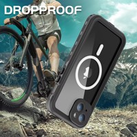 Étui de téléphone étanche pour Iphone 15 Plus étui de téléphone à anneau magnétique étui de téléphone de charge sans fil transparent