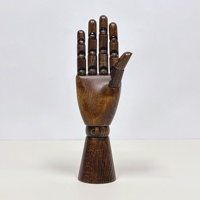 Mannequin main en bois avec base métallique et articulations mobiles, 27 cm, pose debout pour présentation de bijoux et de lunettes de soleil