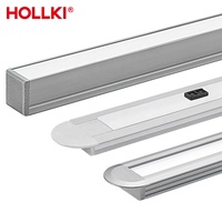 Lampu Kabinet Dapur Lemari Pakaian Ultra Tipis DC12V Aluminium Tersembunyi Dengan Saklar Sensor