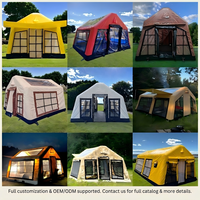 Grande Tente Gonflable d'Extérieur Personnalisée Étanche, Maison de Camping Robuste avec Poteaux Gonflables et Pompe à Air, pour le Camping