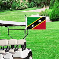 Bandera de Santa Kitts y Nevis de 3x5 pies, poliéster de lujo resistente y duradero, para interiores/exteriores con rayas cosidas y ojales de latón