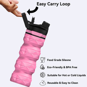 Bouteilles d'eau rétractables en silicone pour voyager Bouteilles d'eau réutilisables pour enfants Bouteille d'eau de voyage pliable - Product Image 6