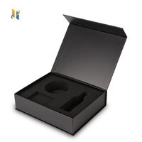 Boîtes cadeaux pliantes magnétiques de luxe personnalisées, emballage noir pour cosmétiques, rouge à lèvres, boîte d'expédition avec insert en mousse EVA