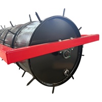 Rouleau de terrassement agricole robuste à 3 points, rempli d'eau, monté sur tracteur Cat 1, avec pointes
