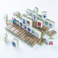 Fournitures de Mahjong : Tuiles de Mahjong Américaines de Designer, Gravure Classique, Acrylique Quatre Couches, 32 mm, Tuiles de Mahjong de Voyage