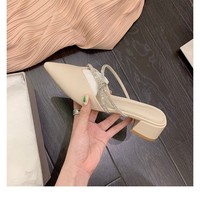 Nouvelles Sandales d'Été Sexy pour Femme à Talons Hauts Pointus et Strass