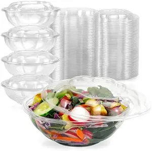 Organic vegetable fruit salad container supermarket plastic salad container salad box bowl factory wholesale clear plastic box