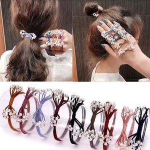 Coletero con Lazo de Perlas, Colores Mixtos, 16 Cuentas, Tejido de Punto, Accesorio Casual para el Cabello - Product Image 3