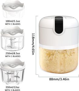 Picadora de Ajo Manual Multifuncional de Acero Inoxidable, Picadora de Verduras Portátil de Cocina, Mini Procesador de Alimentos de 3 Piezas para el Hogar - Product Image 3