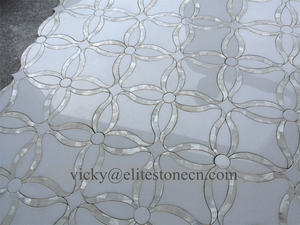 Mosaico Bianco Carrara Mix Milano Gray Mix Pearl Shell Mármol Artista Mosaico Tailandia Fábrica - Product Image 3
