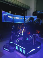 Simulateur de course automobile VR 3D à 3 écrans avec plateforme de mouvement pour parcs d'attractions intérieurs, idéal pour les écoles et parcs d'aventure