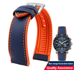 <span class=keywords><strong>Bracelet</strong></span> de montre en caoutchouc nylon et silicone imperméable 20mm 22mm pour Mido Citizon avec <span class=keywords><strong>bracelet</strong></span> de montre à boucle papillon - Product Image 1