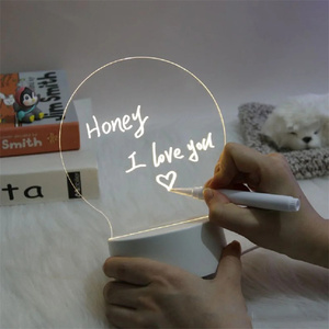 Tablero de notas 3D creativo Led luz de noche USB tablero de mensajes en blanco luz de vacaciones con decoración de bolígrafo para niños novia - Product Image 6