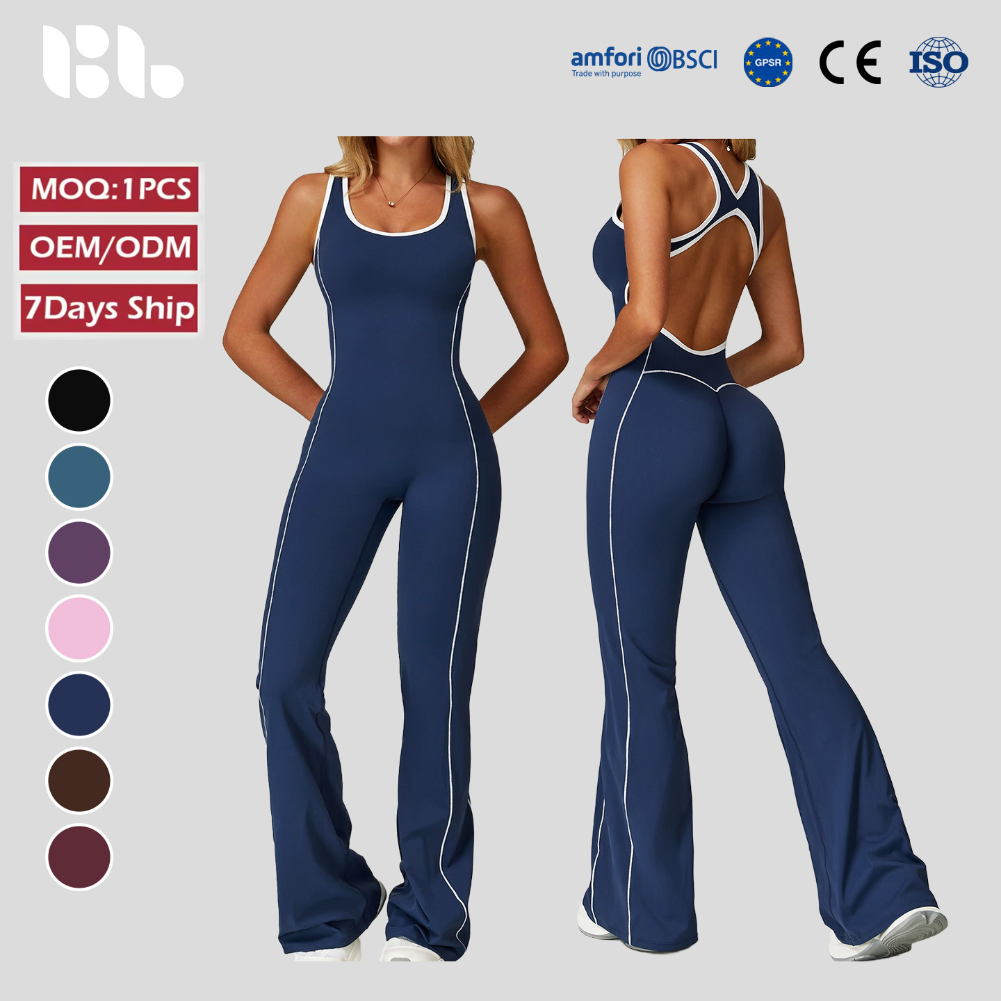 Women's New U-Neck Sports Set, Hollow Back Yoga Jumpsuit, One-Piece Workout Bodysuit for Gym, Fitness & Running