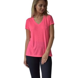 T-shirts pour femmes à col en V, manches courtes, en tissu slub fluido-brûlé, décontractés et sportifs, lot multi-couleurs - Product Image 5