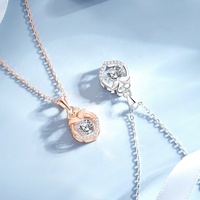 Collier pendentif élégant MN22 en argent sterling 925 avec moissanite 0,5 ct, classique, cygne dansant, étincelant, mignon, bijoux fins pour femmes