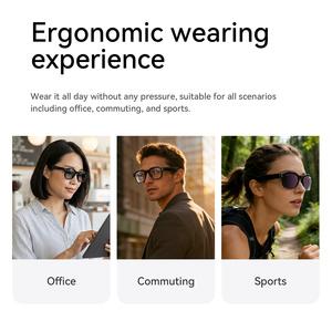 Lunettes intelligentes IA avec enregistreur vidéo, traduction de musique et appels, caméra et recharge sans fil - Product Image 1