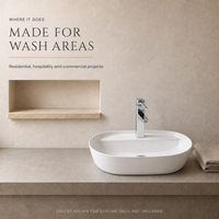 Lavabo ovale en céramique 50x38cm à poser, blanc brillant, moderne, résistant à l'eau, rebord fin, trou unique pour robinet