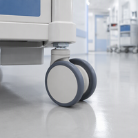 Roue pivotante médicale en TPR de 4 pouces pour fauteuil roulant, chariot de lit et équipement hospitalier