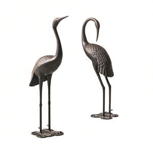 รูปปั้นนกโลหะประดับสวน ทนทานต่อการเกิดสนิม ตกแต่งภายนอกอาคาร แบบตั้งพื้น สไตล์ดั้งเดิม เคลือบสีฝุ่น - Product Image 1