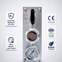 Unité de vanne de commande de terminaison de gaz en acier inoxydable YTM15A SUS316L, régulateur de pression avec manomètre EN 837-1 pour laboratoire