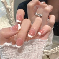 Faux ongles à presser personnalisés French Tip en acrylique, couvrance totale, fournisseur vérifié