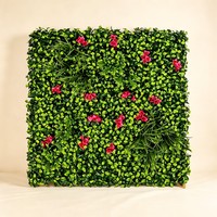 Mur de fleurs artificielles vertes - Fleurs en soie réalistes de haute qualité, durables, décoration intérieure pour Thanksgiving et Pâques