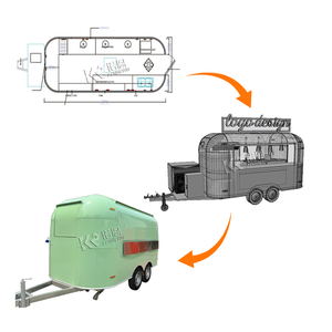 Customized OEM Food Trailer with Equipment Street Stainless Steel Catering Trailer Commercial Crepe Taco Coffee Food Truck - Product Image 3