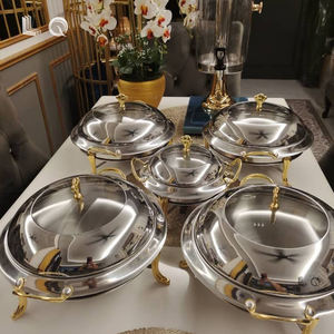 מפעל ישיר נירוסטה אלכוהול חימום סיר מרק כיסוי גלוי צורה סגלגל מזנון להציג סיר חם לבתי מלון מסעדות - Product Image 3