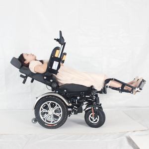 Sedia a rotelle elettrica per tutti i terreni personalizzabile con spazzole a vite senza fine da 1000 Watt motori elettromagnetici freni terapia riabilitativa - Product Image 6