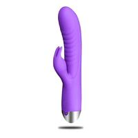 USB-Aufladbarer Silikon Realistischer Vibrierender Dildo G-Punkt Klitoris-Stimulator Fingerähnliche Bewegung Wellen-Rabbit-Vibrator für Frauen