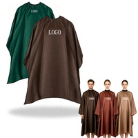 Cape de Salon Personnalisée de Haute Qualité Marron Vert Foncé pour Barbier Coiffeur – Robe de Coiffure Résistante à l'Eau pour Clients